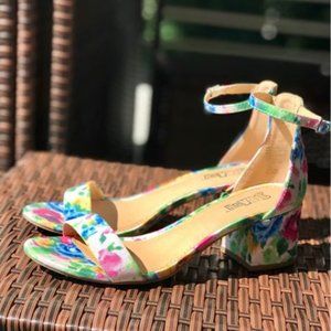 Brash Women's Floral Block Heels Sandals - Size 7